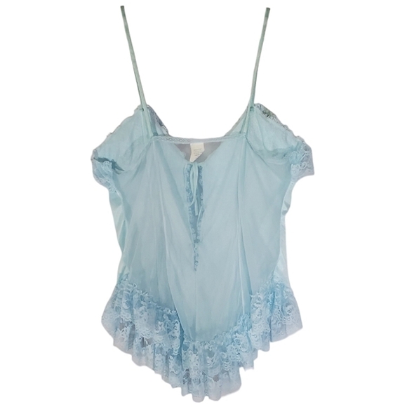 1443 * Unbranded Lace Camisole Baby Blue Size M Vintage Made in USA - Picture 2 of 8